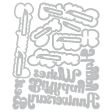 Sizzix Thinlits Die & Stamp Set By 49 & Market - Birthday Wishes